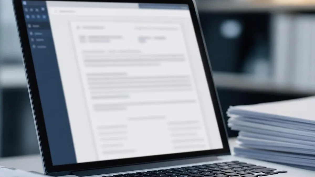 Imagem gerada ilustrativa: consulta e pesquisa de documentos digitais